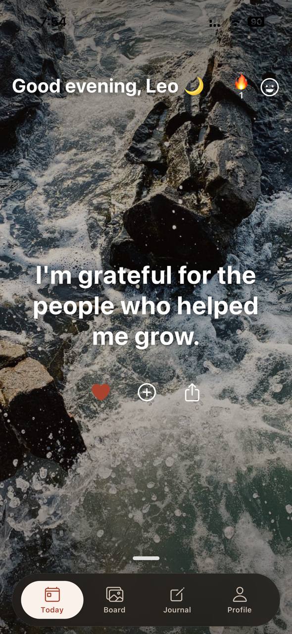 Affirmation “I’m grateful for the people who helped me grow”